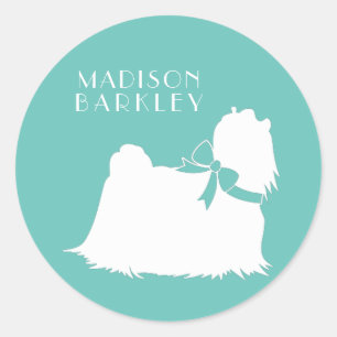 Maltese Dog Puppy Long Hair Classic Round Sticker