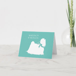 Maltese Dog Puppy Long Hair Note Card