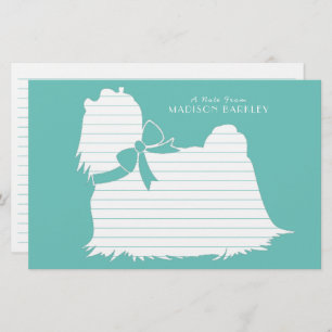 Maltese Dog Puppy Long Hair Stationery