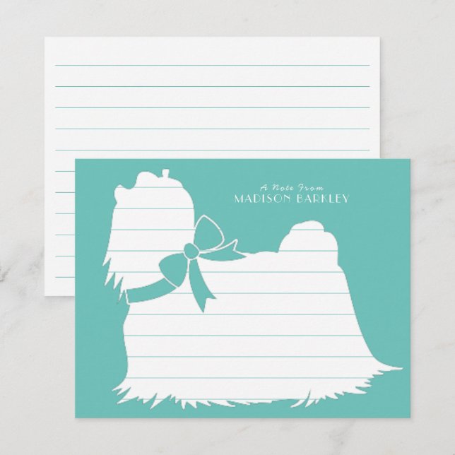 Maltese Dog Puppy Thank You Card (Front/Back)