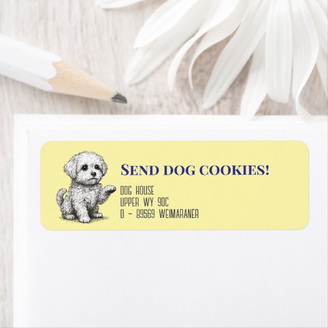 Maltese Dog  Return Address Label (Insitu)