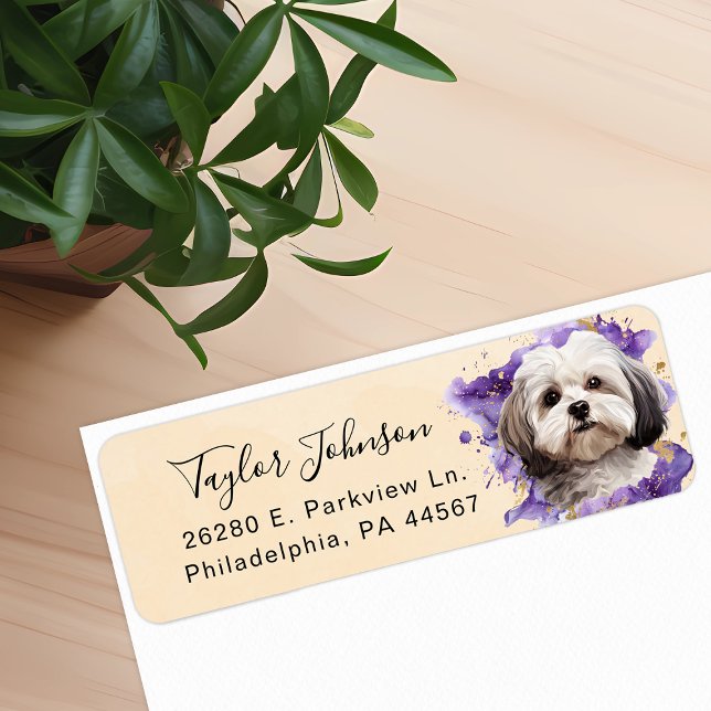 Maltese Dog Return Address Label (Creator Uploaded)