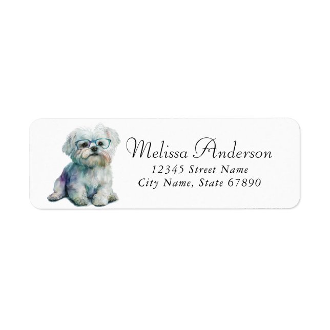 Maltese Dog Return Address Labels (Front)