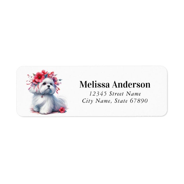Maltese Dog Return Address Labels (Front)