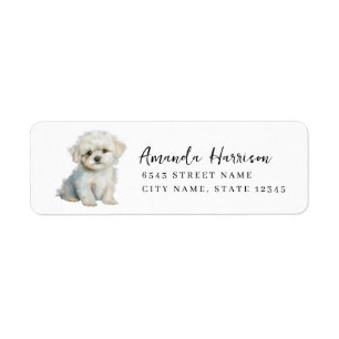 Maltese Dog Return Address Labels