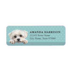 Maltese Dog Return Address Labels