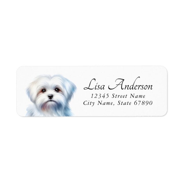 Maltese Dog Return Address Labels (Front)