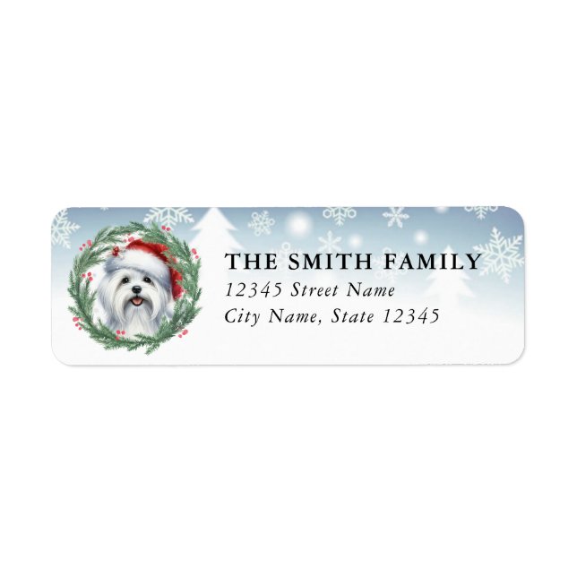 Maltese Dog Return Address Labels (Front)