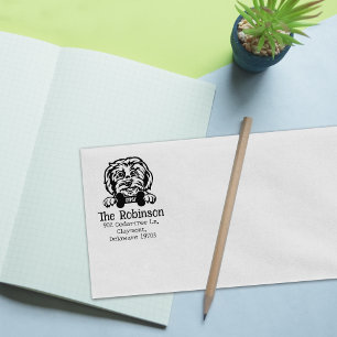 Maltese Dog, Return Address,  Rubber Stamp