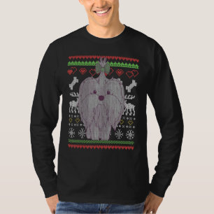 Maltese Dog Santa Claus Ugly Christmas Pattern 1 T-Shirt