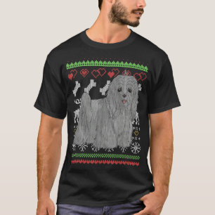 Maltese Dog Santa Claus Ugly Christmas Pattern T-Shirt