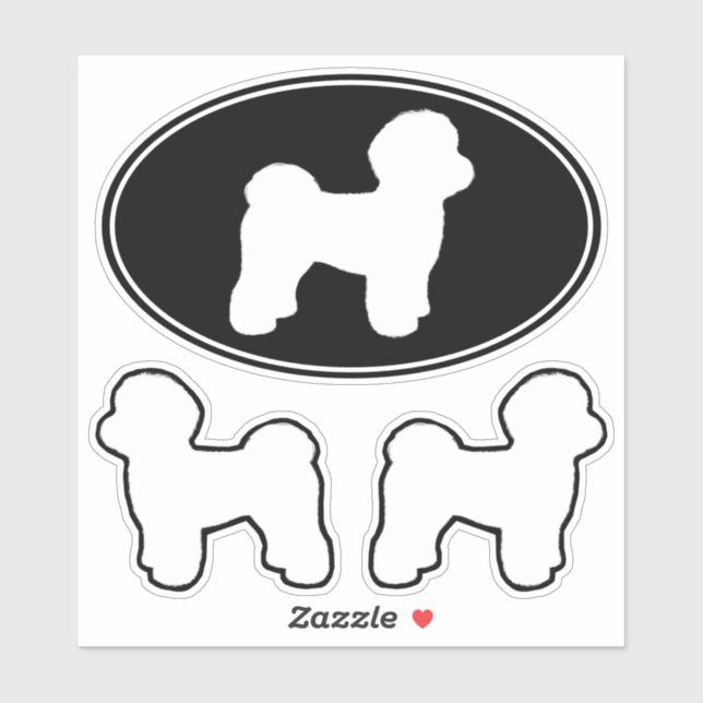 Maltese Dog Silhouettes Vinyl Sticker Set (Sheet)