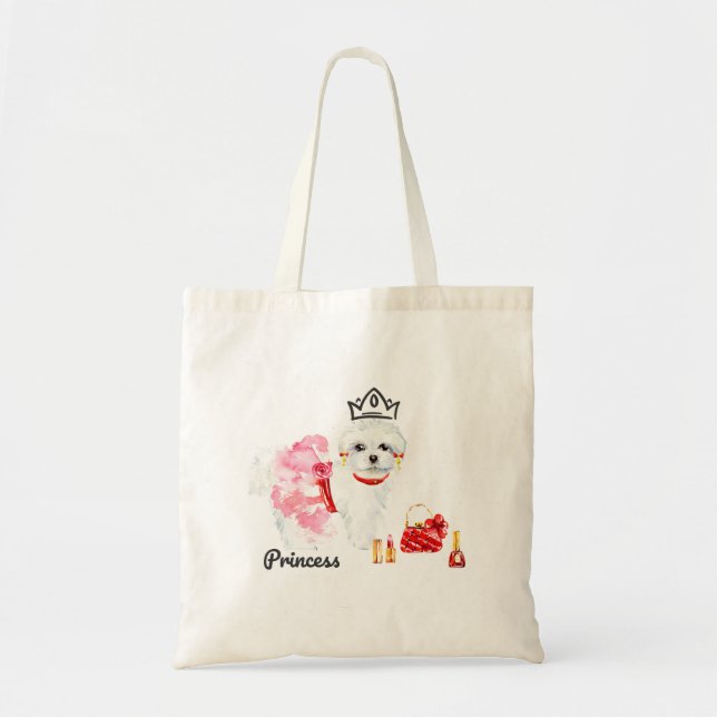 Maltese Dog Tote Bag (Front)