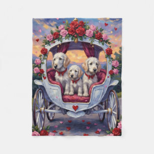 Maltese Dog Valentine's Day Fleece Blanket