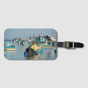Maltese Fishing Boats Marsaxlokk In Malta Luggage Tag