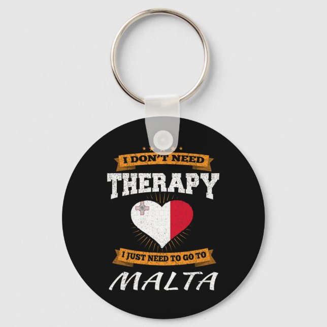 Maltese Flag I Funny Malta Vacation Gift  Key Ring (Front)