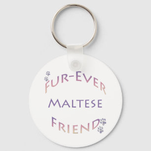 Maltese Furever Key Ring