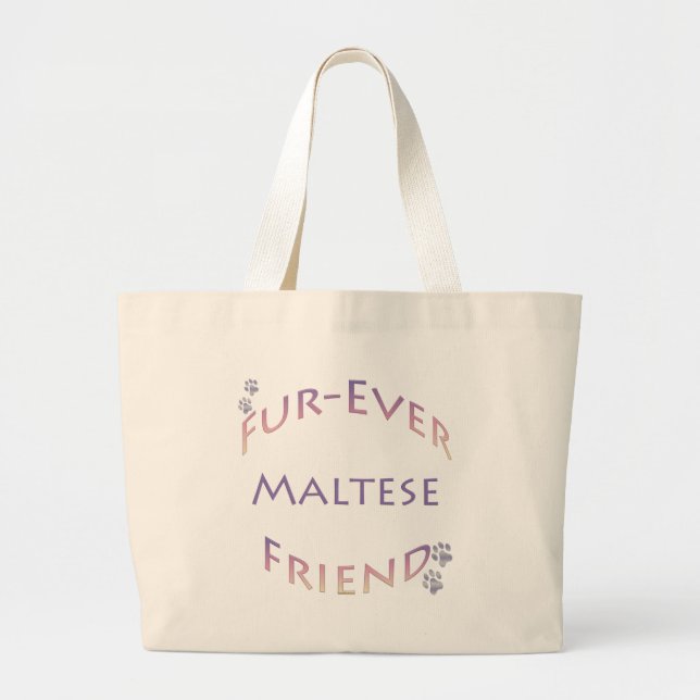 Maltese Furever Large Tote Bag (Front)