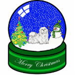 maltese globe photo sculpture decoration<br><div class="desc">cute holiday ornament</div>