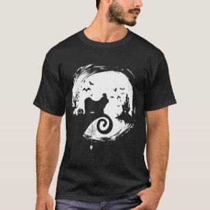 Maltese Halloween Costume Moon Silhouette Creepy H T-Shirt