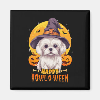 Maltese Halloween Dog Howl O Ween Funny Pet For Me Magnet
