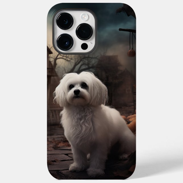 Maltese Halloween Scary Case-Mate iPhone Case (Back)