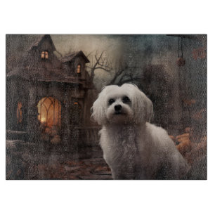 Maltese Halloween Scary Cutting Board
