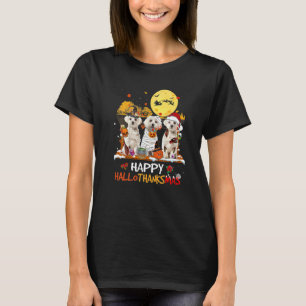 Maltese Happy Hallothanksmas Halloween Thanksgivin T-Shirt