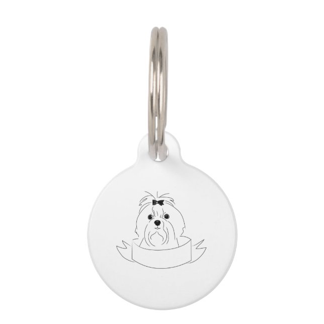 Maltese Head Pet Tag (Front)