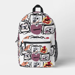 Maltese hearts  printed backpack