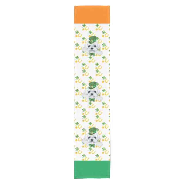 Maltese Holiday Home Decor St Patricks Day Short Table Runner (Front)