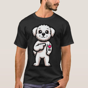 Maltese I Love Dad Funny Dog Tattoo _1 T-Shirt