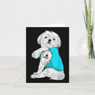 Maltese I Love Dad Tattoo Apparel, Dog Dad Gifts D Card
