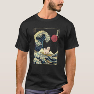 Maltese Japanese Kanagawa Wave Surf Dog T-Shirt