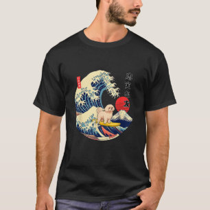 Maltese Japanese Kanagawa Wave Surf Loyal Dog T Sh T-Shirt