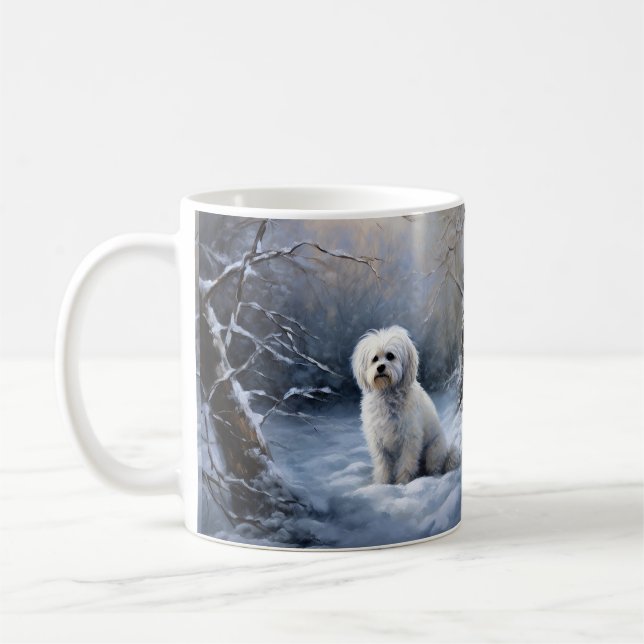 Maltese Let It Snow Christmas Coffee Mug (Left)