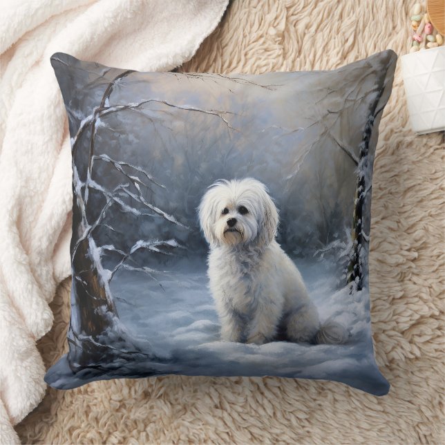 Maltese Let It Snow Christmas Cushion (Blanket)