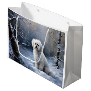 Maltese Let It Snow Christmas Large Gift Bag