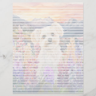 Maltese Lined - 8.5" x 11" Stationery Sheet