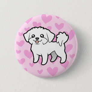 Maltese Love (puppy cut) 6 Cm Round Badge