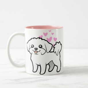 Maltese Love (puppy cut) Two-Tone Coffee Mug