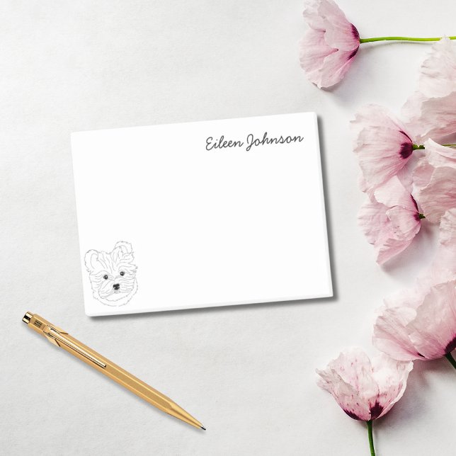 Maltese Lover Simple Black & White Personalised Post-it Notes (Maltese Lover Simple Black & White Personalized Post-it Notes)