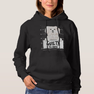 Maltese Mugshot Guilty Dog Hoodie