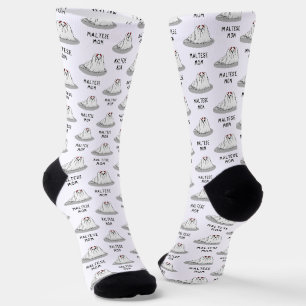 Maltese Mum - Cute Dog Breed Mum Cartoon Socks