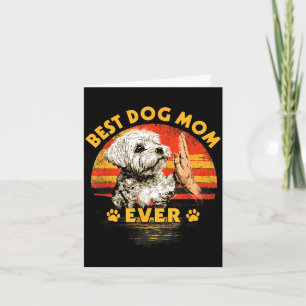 Maltese mum retro sunset funny dog mother's day card
