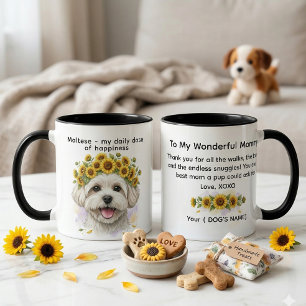 Maltese my daily dose of happiness Sunflowers Mug