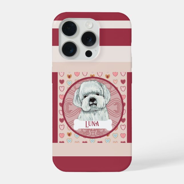 Maltese + name Valentine Heart iPhone 11 Pro Case  (Back)