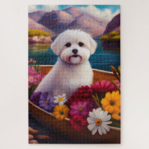 Maltese on a Paddle: A Scenic Adventure Jigsaw Puzzle