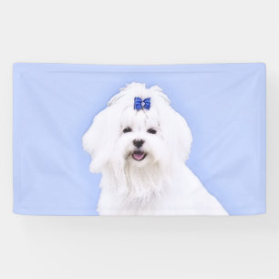 Maltese Painting - Cute Original Dog Art Banner