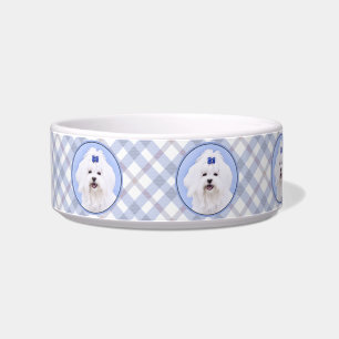 Maltese Painting - Cute Original Dog Art Bowl